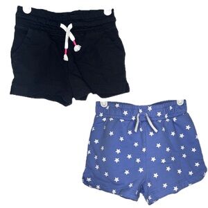 EUC 2T Toddler Girls Shorts Bundle Lot of 2. Black. Blue & white stars